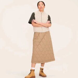 LIMITED EDITION Woolrich x Target Women's Quilted Midi A-Line Skirt Khaki XXS